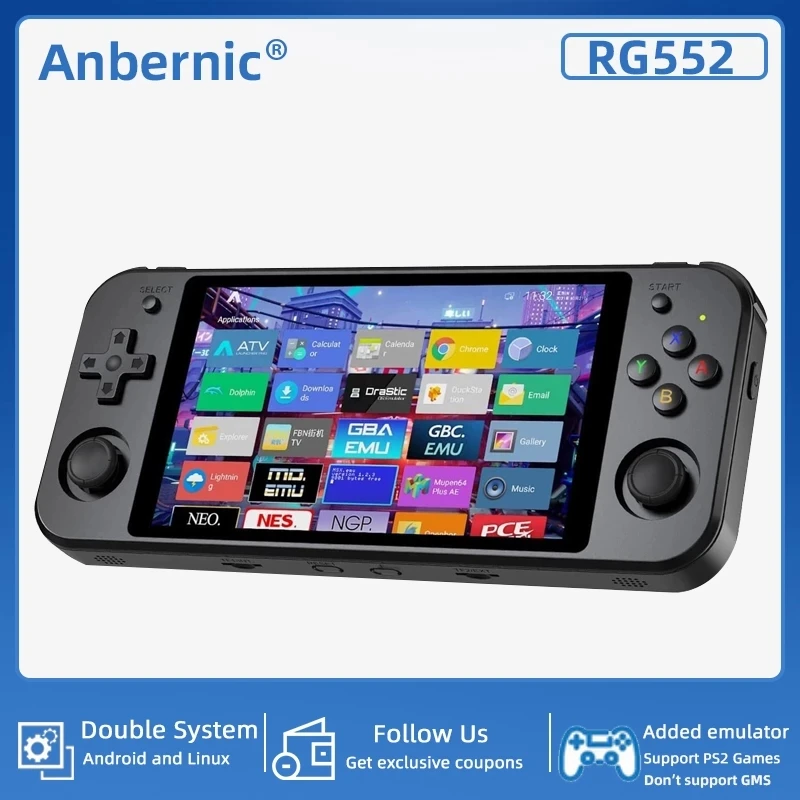 Giocatori 2022 RG552 Anbernic Retro Console videogiochi Sistemi doppi Android Linux Pocket Game Player Costruito in 256G 30000+ giochi