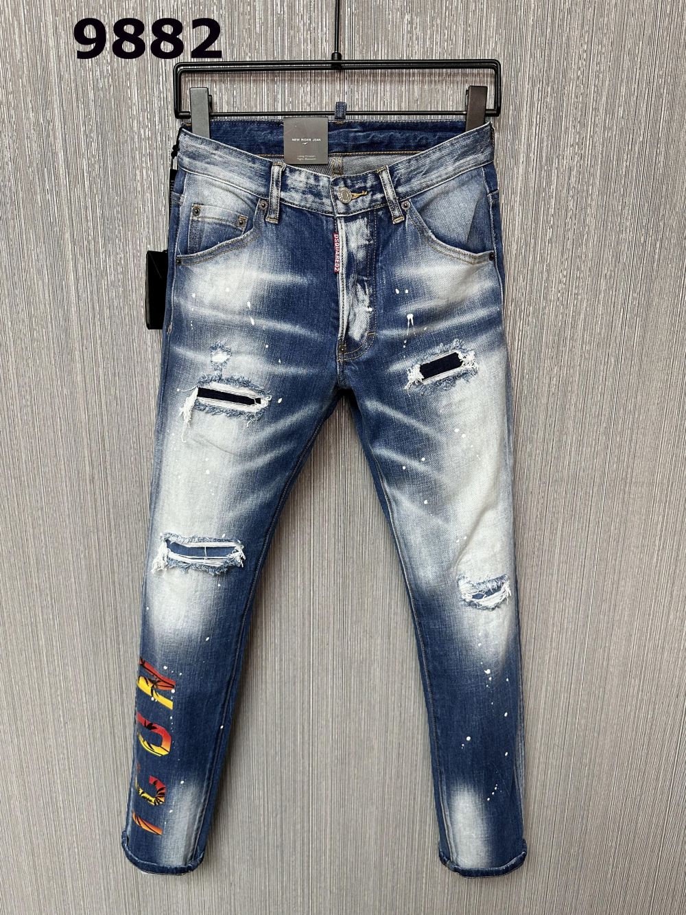 Męskie dsquare dżinsy dsq2 czarny hip hop rock moto Coolguy dżinsy Design Rubted Denim Biker DSQ dla mężczyzn 881 Projektant D2 Haftowe spodnie Top Dżinsy Luksusowe