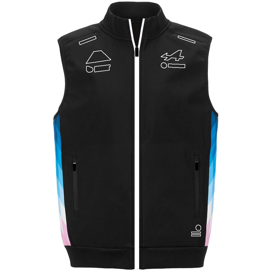 F1 Team 2024 Vest Jacket Formel 1 Racing Men's dragkedja ärmlösa jacka Driver Fans Spring Autumn Warm Windproof Gilet Jacket