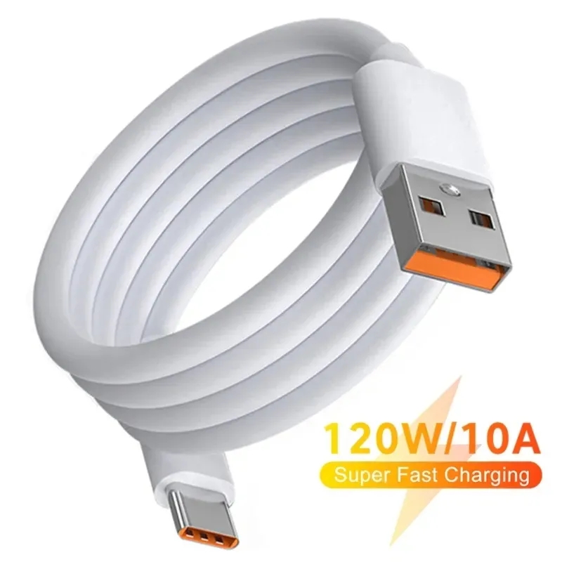 10A 120 W USB typ C Super szybki kabel Szybki Charing Cord Szybki kabel USB C dla Xiaomi Mi13 12 OnePlus PoCo Samsung Android