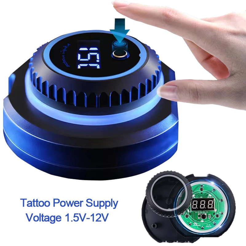 Torkar mini Power LED Display Tattoo Power Supply med Adapter för spole Rotary Tattoo Gun Hines Tattoo SUBSECT Support 2 Hines