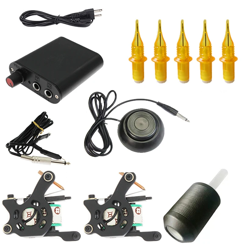 Connectors Lich Tattoo Kits Hine Power Supply Cartridge Tattoo Needle Nozzle Foot Pedal Aluminum Alloy Grip