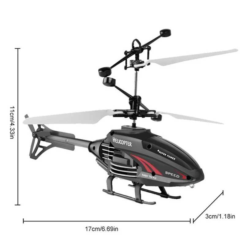 Helicóptero voador elétrico / RC, brinquedos, helicóptero flutuante de indução recarregável USB com controle remoto para crianças, jogos internos e externos