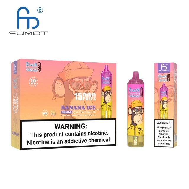 Original RandM Fumot 15000 Puff Disposable puff 15K 850mAh Type-C Charging 25ml Prefilled Pod With Battery Display 18 Flavors 0% 2% 5% E Cigarettes vaper 15000