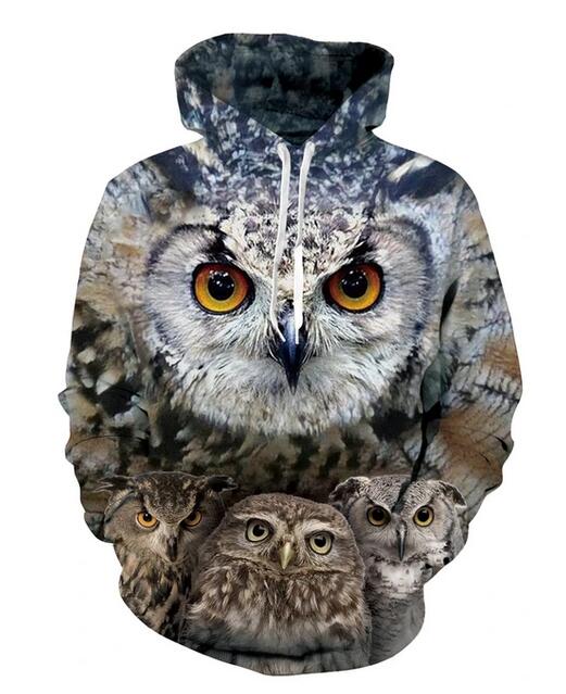 2024 Designer Hoodies Men Womens Hoodie Animal Owl 3D Overized Fashion Sweatshirt H2y Hoody Långärmad tröjor Size OK027