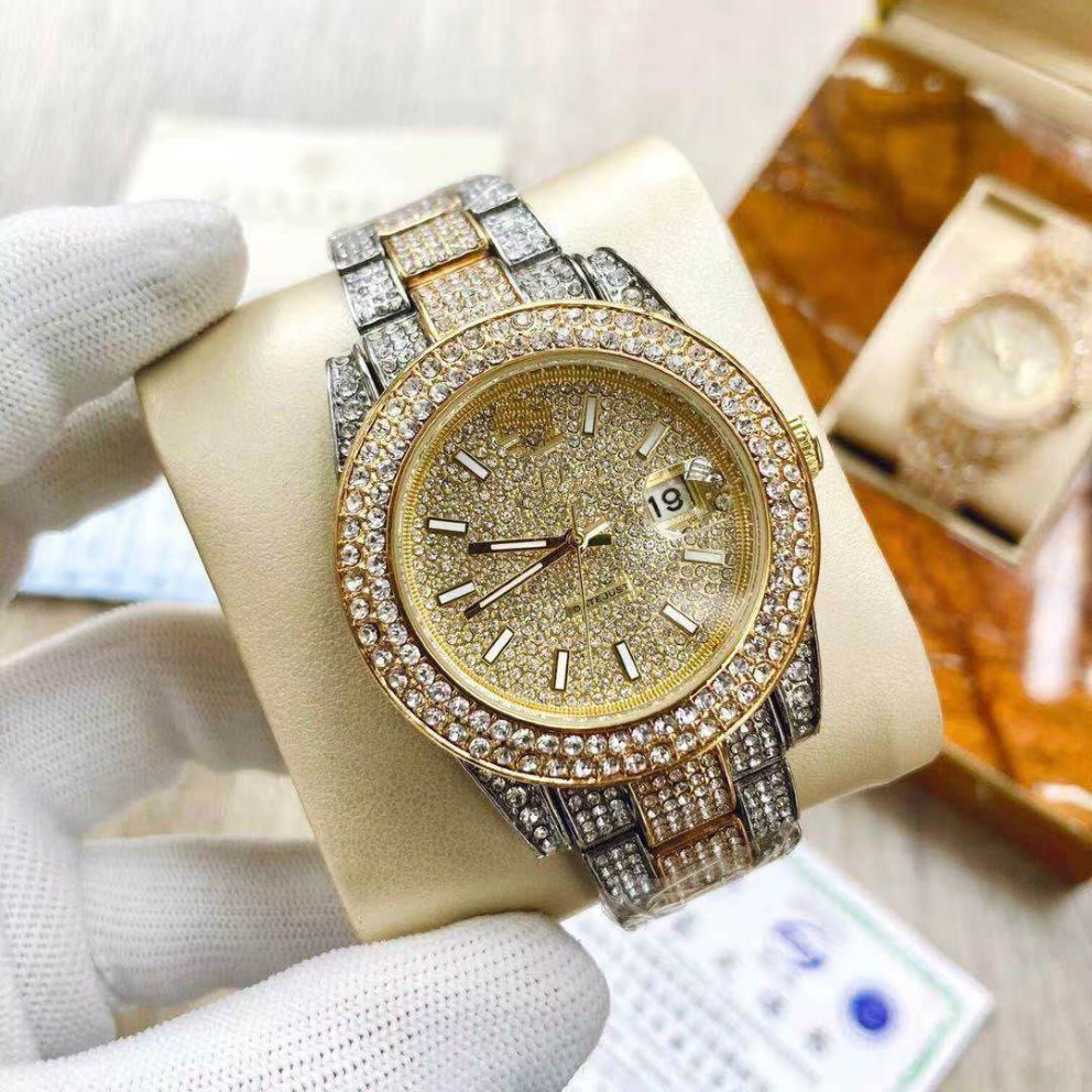TM Watch New s moda bateria de quartzo calendário completo wacthes 36m diamante relógios masculinos relógios de pulso2849