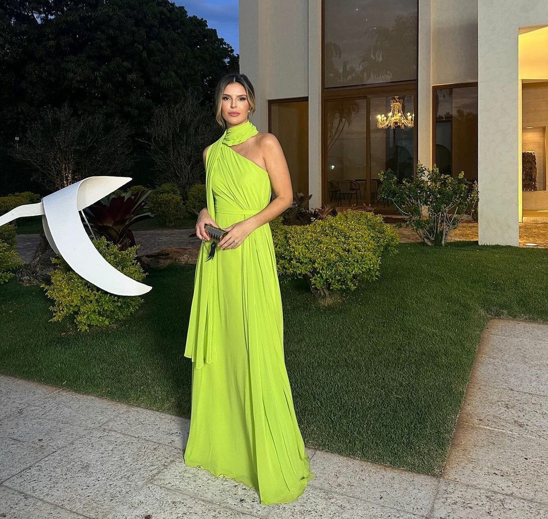 Eleganti abiti da sera lunghi in chiffon verde con nastro a-line collo alto pieghettato cerniera posteriore lunghezza pavimento abito da ballo abiti da festa le donne