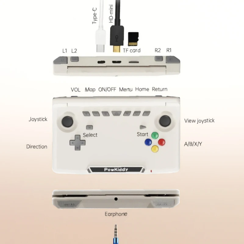 Игроки Powkiddy X18S, новый Android 11, 5,5-дюймовый сенсорный IPS-экран, откидная портативная игровая консоль T618, чип для мобильных игр, оперативная память 4 ГБ ПЗУ 64 ГБ