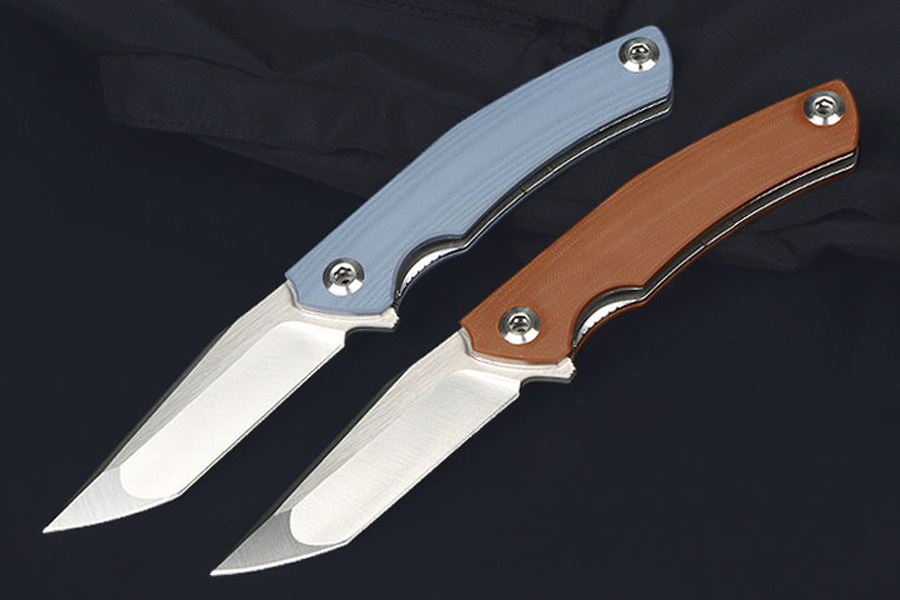 New Arrival M7709 Flipper Folding Knife D2 Satin Tanto Point Blade G10 with Stainless Steel Sheet Handle Ball Bearing Fast Open EDC Pocket Knives