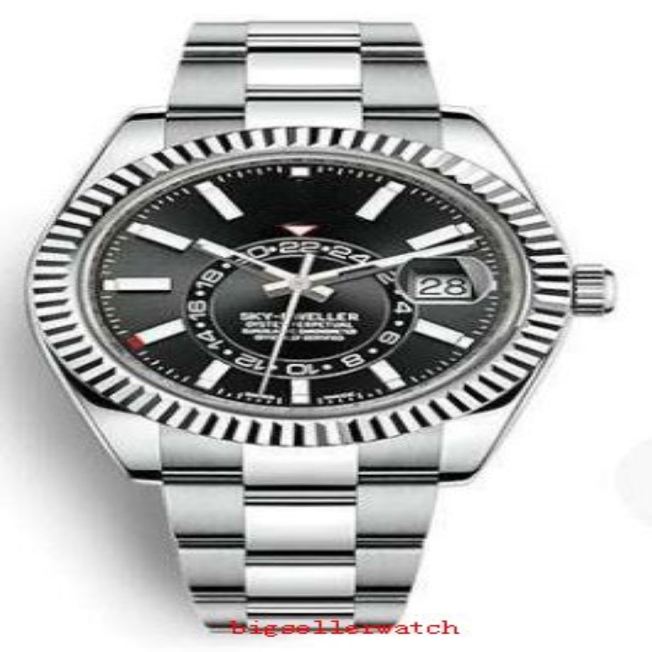 Top vente de haute qualité montres Sky Dweller 326934 42mm cadran noir en acier inoxydable Asie 2813 mouvement automatique montre pour homme Wa156j