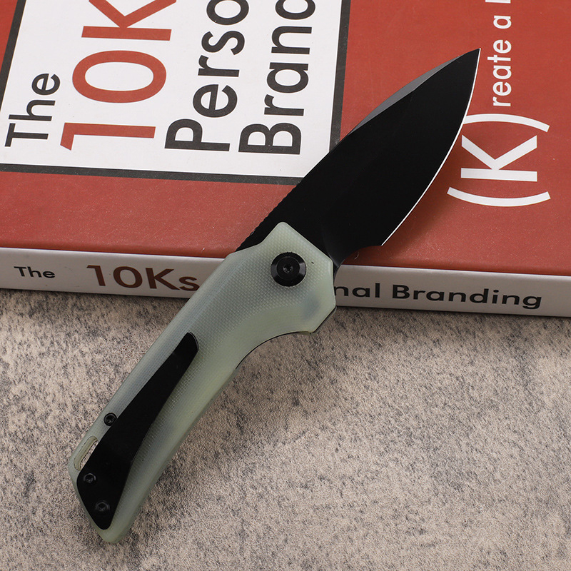 Neues A2240 Outdoor Survival Klappmesser D2 Black Stone Wash Drop Point Klinge CNC G10 mit Edelstahlblechgriff Kugellager Schnell öffnendes EDC-Messer