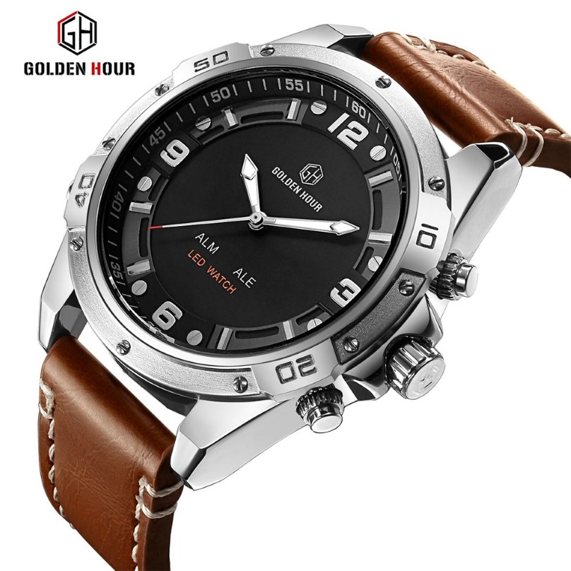 Reloj Hombre GOLDENHOUR hommes montre bras Sport montre hommes haut marque militaire hommes montre-bracelet mâle horloge étanche Relogio Masculino186D