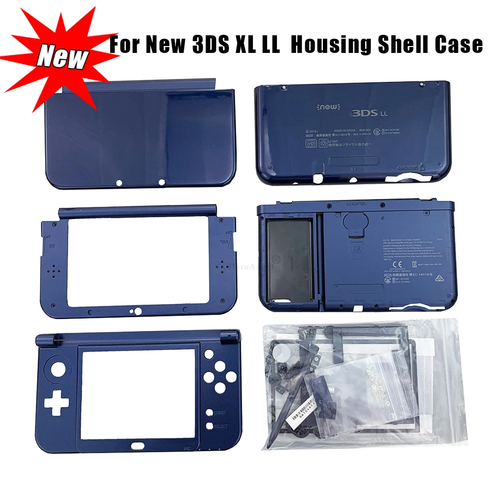 Fall Nytt ankomst Blue Protector Cover Plate Protective Case Housing Shell för Nintendo Ny 3DS XL LL / NYA 3DS XL -speltillbehör