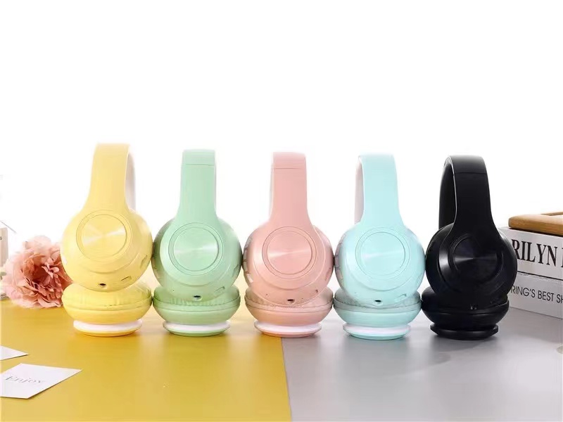 Cuffie Bluetooth Cuffie da gioco wireless Auricolari Macaron stile dolce telefoni cellulari Chiamate vocali Auricolari sportivi