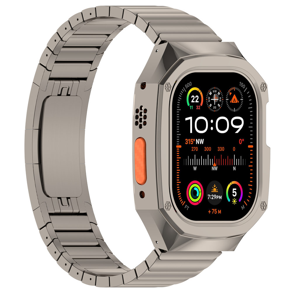 Apple Watch Ultra 2/Ultra 49mm AP Mod Kit Lunetta in acciaio inossidabile Armatura Custodia protettiva Copri cinturino