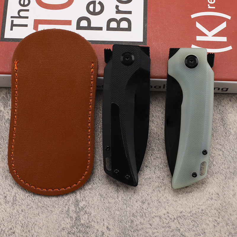 Promozione A2240 Coltello pieghevole da sopravvivenza all'aperto D2 Lama a punto di caduta con lavaggio in pietra nera CNC G10 con manico in lamiera di acciaio inossidabile Cuscinetto a sfere Coltelli EDC ad apertura rapida