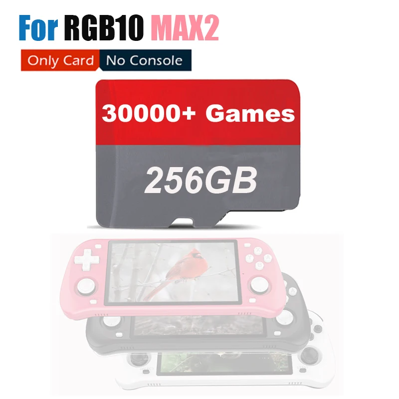 Spelare för PowKiddy Max2 TF -kort för RGB10 MAX 2 Handhållen Game Console SD -kort för/N64/PS1/CPS/NEO GEO/GBA/FC/SFC/MD/NDS SD -spel