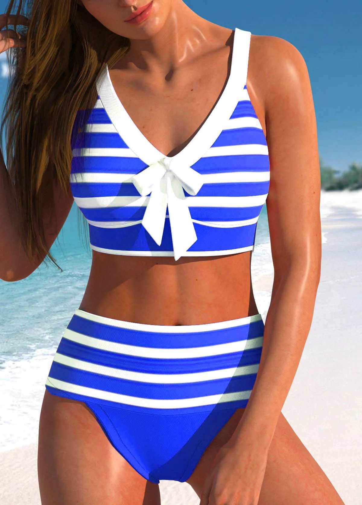 Maillots de bain pour femmes Femmes taille haute Tankini été nouveau design imprimé maillot de bain bikini maillot de bain deux pièces costume de plage XS-8XL J240221