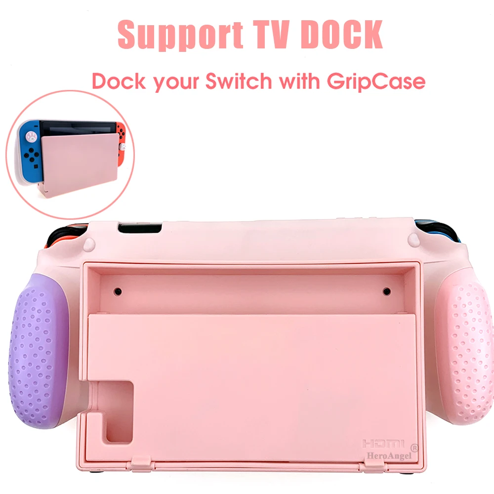 Cases 2021 New Soft Protective Case for Nintend Switch NS NX Console TPU Shell Handle Grip with Replaceable Grip Cover Case