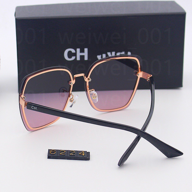 2024 Hommes Femmes Designer Lunettes de soleil de luxe Cha-nnel Lunettes de mode Lunettes de mode Diamond Square Sunshade Crystal Shape Sun Full Package Cha-nels Chan-ele Lunettes lunette