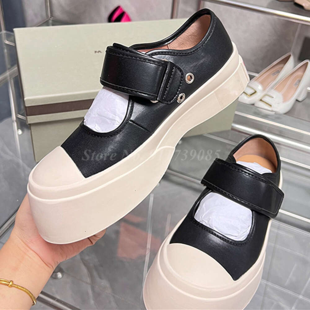 Mary Jane Big Casual donna Denim suola spessa Velcro vera pelle punta tonda scarpe sportive maschili 2023 nuovo design di marca