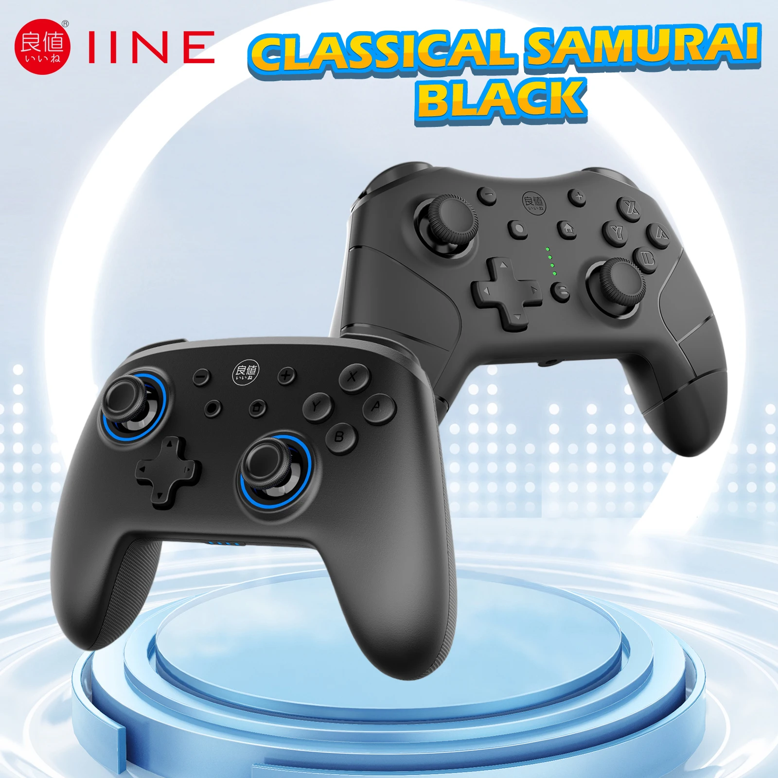 Gamepads iine samurai czarny kontroler budzenie bezprzewodowego Bluetooth Autofire Pro kompatybilny z Nintendo Switch