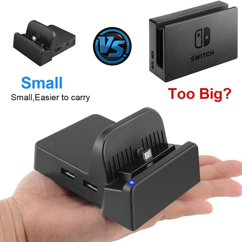 Ständer Tragbare Mini Switch TV Dockingstation Ladeständer Ersatz für Nintendo Switch Dock Set Compact Switch auf HDMI mit Ext