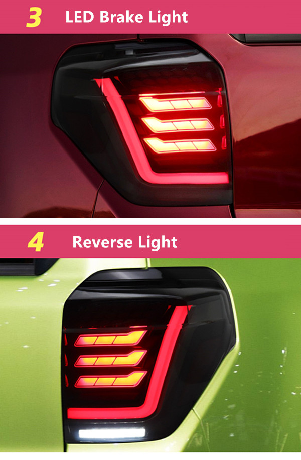 Toyota 4RUNNER CAR TAILLIGHT 2013-2021 리어 브레이크 리버스 라이트 자동차 액세서리의 LED 회전 신호 테일 램프