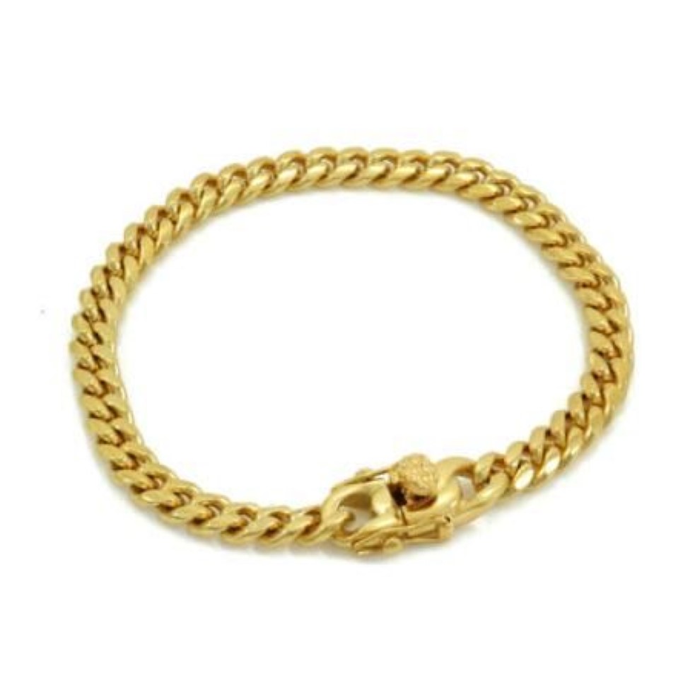 Mens Anti-Tarnish Cuban Miami Link 8 Armband 18K Guld över rostfritt stål 6mm234d