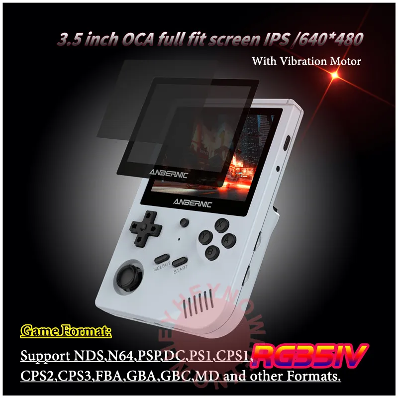 Players HEYNOW Newest RG351V Retro Game Console RK3326 Handheld Game Player 3.5" Built in WiFi Games Emulators for PS1 N64 Linux System