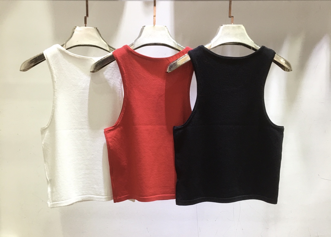 2024 Wit/Zwart/Rood Letter Borduren Dames Tanks Camis Merk Dezelfde Stijl DH003