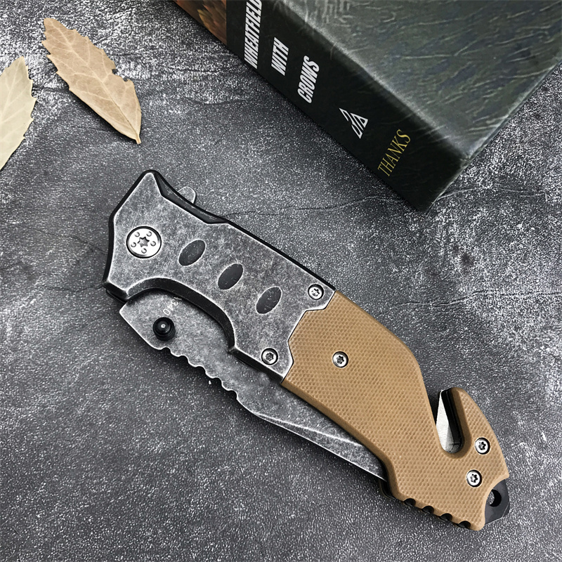 F023 Quick Opening Folding Knife 3.46 '' 5CR13MOV BLADE 420 Stål och G10 Handla multifunktionellt utomhusjakt Camping Pocket Knife Defense Survival Tool BM 533 535