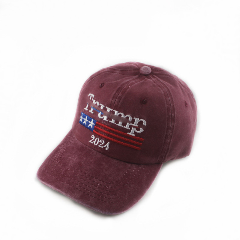 2024 U.S. Presidential Election Cap Washed Old Trucker Cap Trump Embroidered Mesh Baseball Cap DHL 