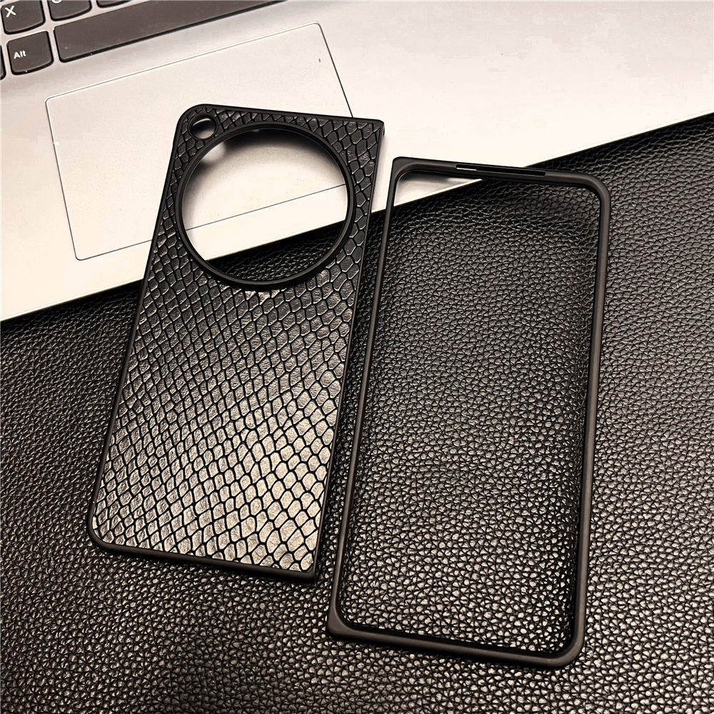 Étui mince en cuir de vachette véritable fait à la main pour OPPO Find N3 Dragon Scale Cover