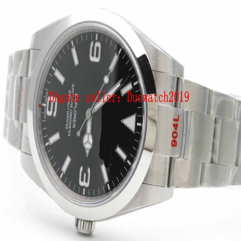 Mens Luxury Business Watches Edition Automatic Cal 3132ムーブメントARF 904Lスチールソリッドバンドブラック214270サファイアエクスプローラー114270 F155K