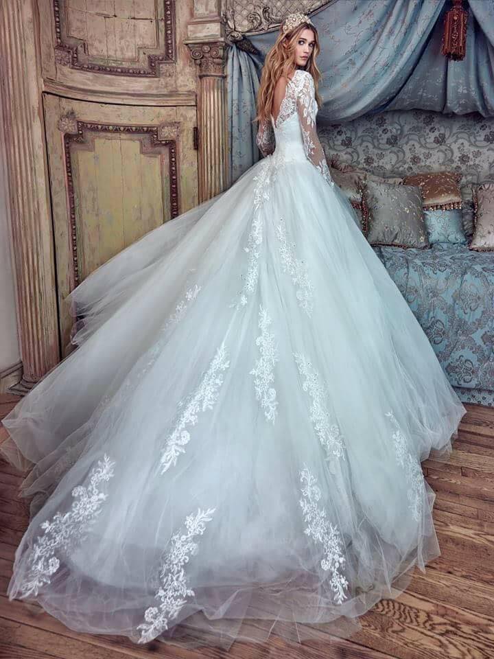 Gorgeous Illusion Neck A Line Wedding Dresses Long Sleeves Backless Ivory Tulle Bridal Gowns Lace Appliques court Train Garden Church Bride Dress 2024