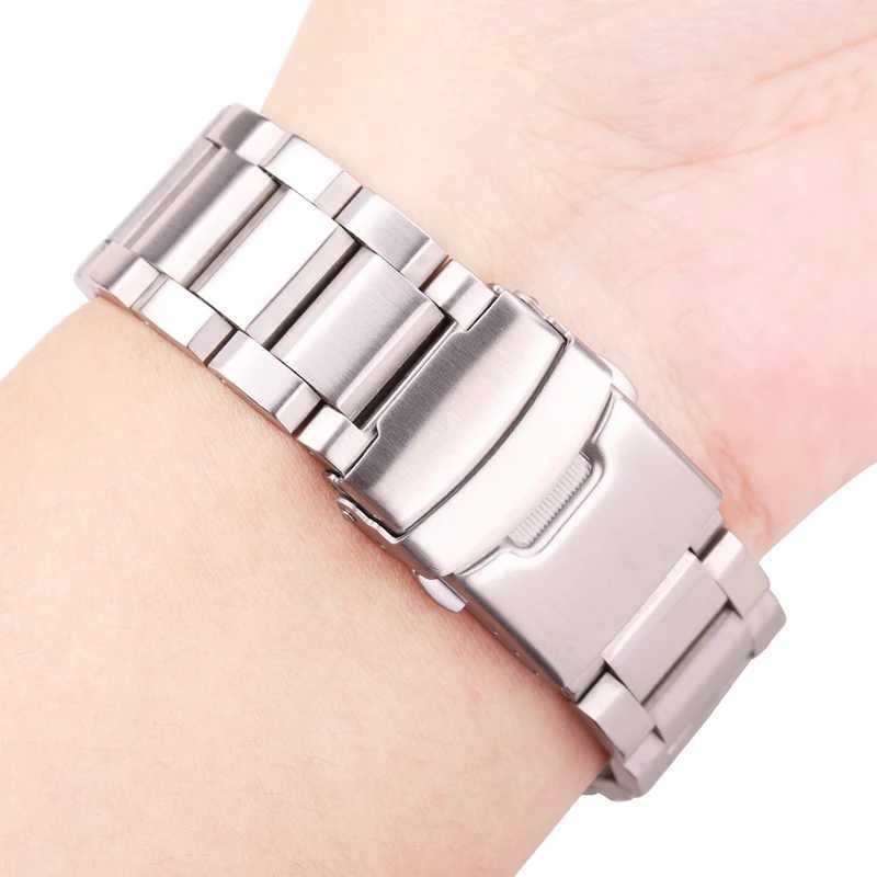 Autres montres Bracelet en acier inoxydable pour femme, bracelet en métal, chaîne, 18mm, 20mm, 22mm, 24mm, accessoire argent rose or noir J240222