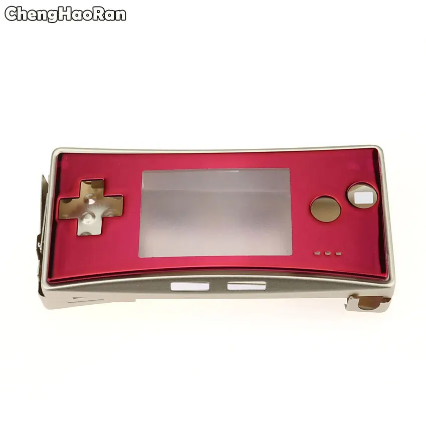 ChengHaoRan boîtier en métal coque pour Nintendo Gameboy Micro pour GBM avant couverture arrière façade support de batterie avec vis