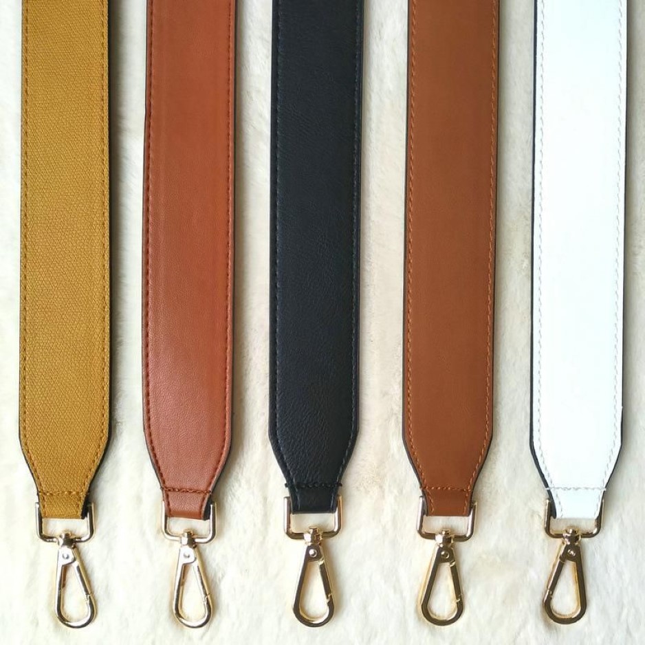 Bag delar Tillbehör 4 cm Bredd Rem Solid Color Pu Leather Portable Handväska DIY Ersättning Plånbok axelbälte272U