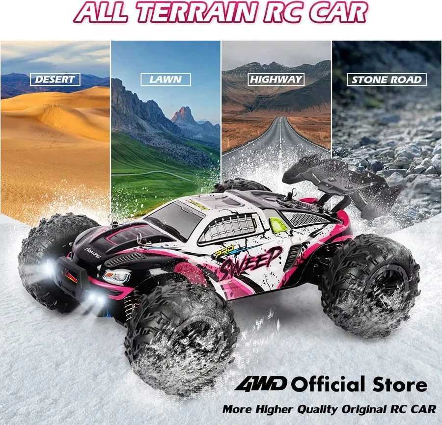 Elektro-/RC-Auto, 4WD, ferngesteuertes Auto, Geländewagen, 4x4, ferngesteuerter Hochgeschwindigkeits-Truck, super bürstenlos, 50 oder 80 km/h, schnelles Drift-Rennen, Monsterspielzeug für Kinder und Erwachsene