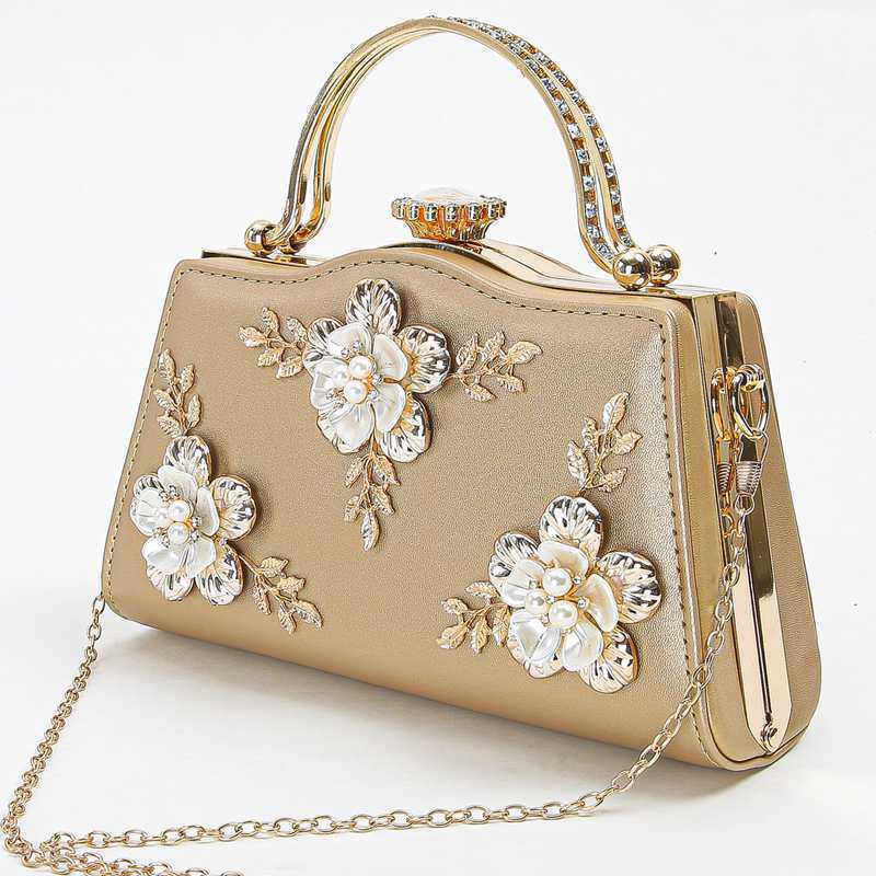 Hot Selling Flower Dinner Bag Women's Diamond Inlaid Metal Handbag Advanced Banket Bag Dress Bag 240222 240222