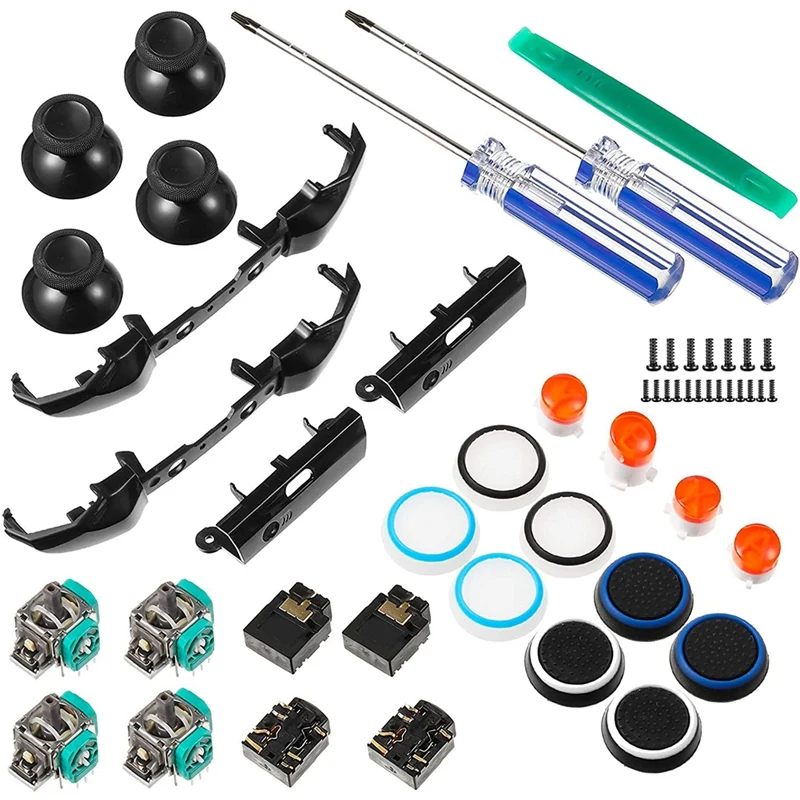 Joysticks Ersättning Game Controller Kit THUMBSTICKS GRIPS CAP JOYSTICK BUKARE ABXY -knappar för en S Controller 1708