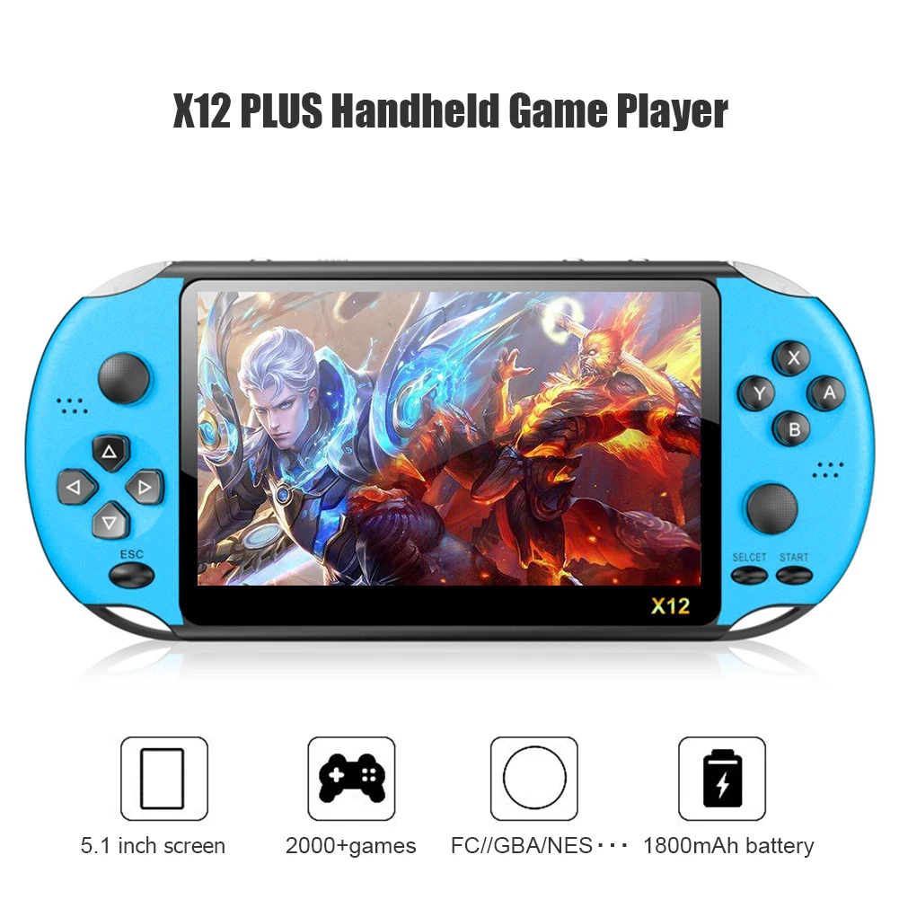 Players X12 5.1inch Handheld Game Console Display 128bit Nostalgic Doublerocker Classic Game Retro Mini Handheld MP5 Video Game Console