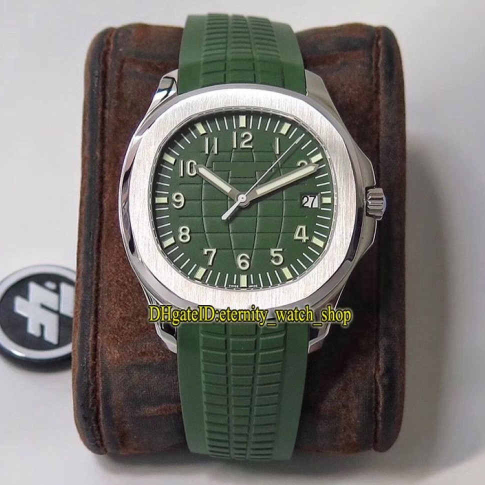 ZFトップバージョンAQUANAUT 5168G-010 GREEN DIAL CAL 324 SC AUTOMATAC MECANICAL 5168 MENS WATCH SAPHIRE STEEL CASE RUBBER LUXURY SPO1802