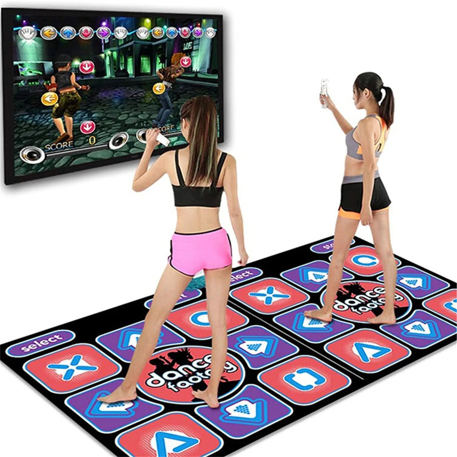 주변 장치 AV 인터페이스 이중 사용자 댄스 매트 Nonslip Dancers Step Pads Sense Game Yoga Game Blanket Computer TV Tapete de Danca