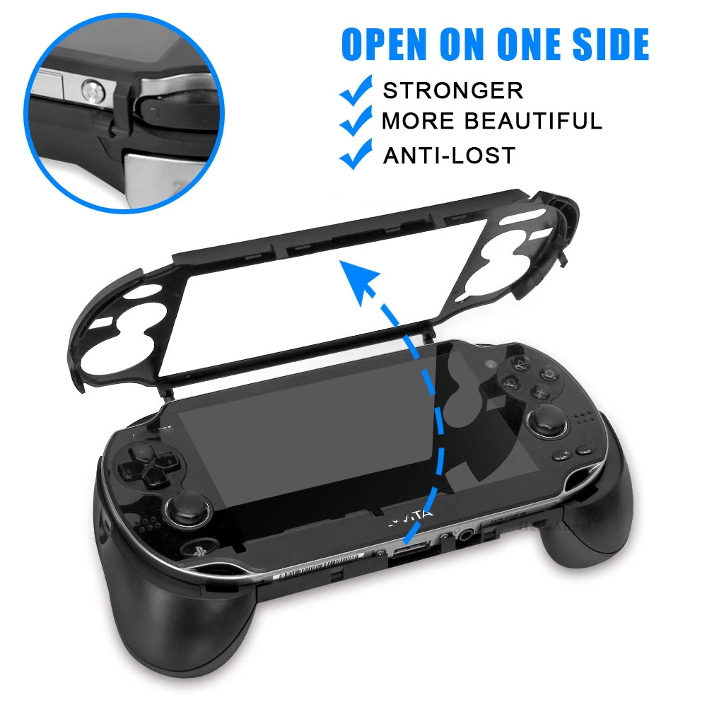 Estuches para consola de juegos PSV1000 PSV 1000 PS VITA 1000 Mango con agarre manual Joypad Stand Case Shell Protect con botones de disparo L2 R2