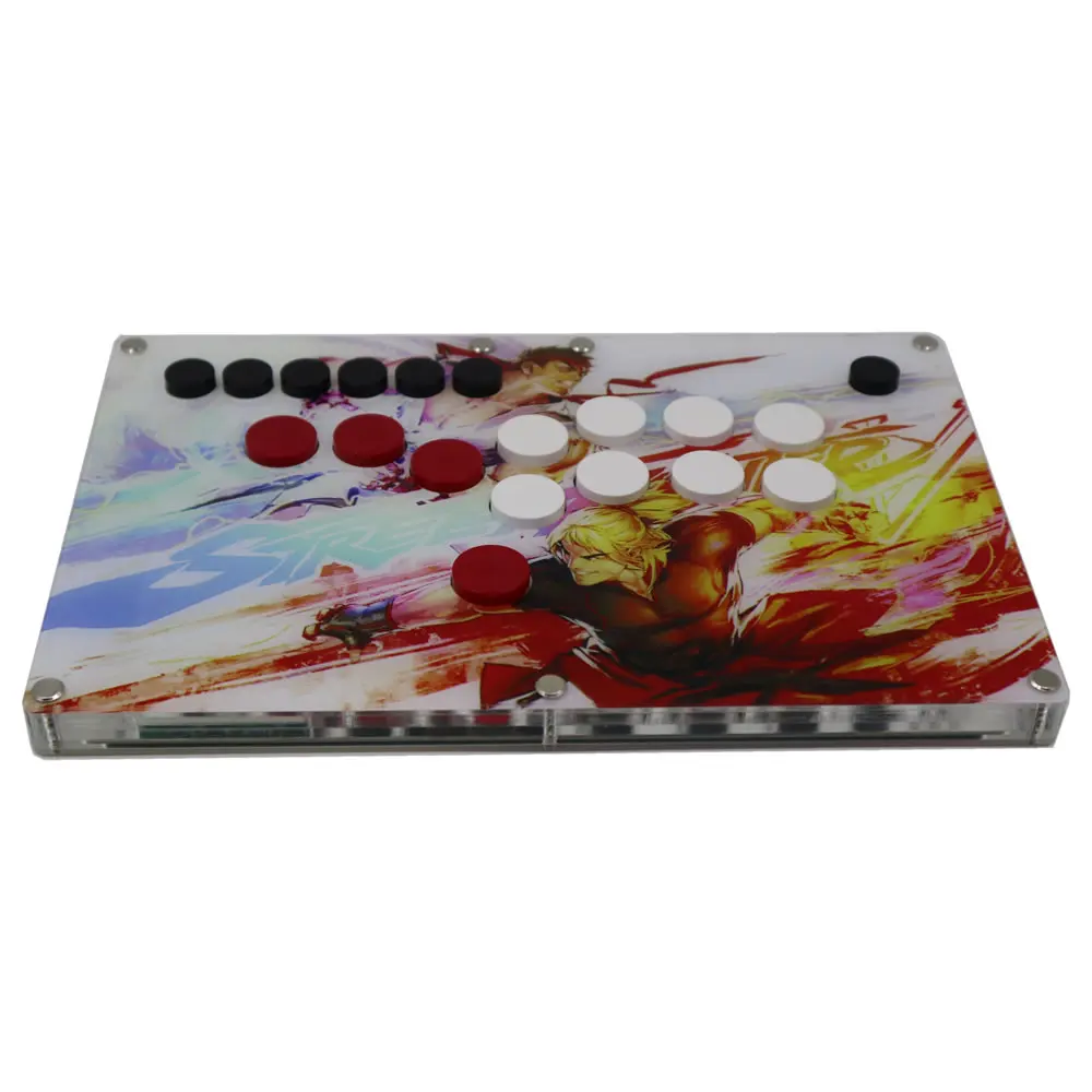 Joysticks BUltraThin Tous les boutons Hitbox Style Arcade Joystick Fight Stick Contrôleur de jeu pour PC USB HotSwap Cherry MX Artwork