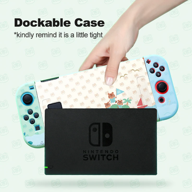 Case Soft Cute Ochronne pokrycie Nintendo Switch OLED 2021 Dockable Silikon Akcesoria z bezpłatnym kciukiem