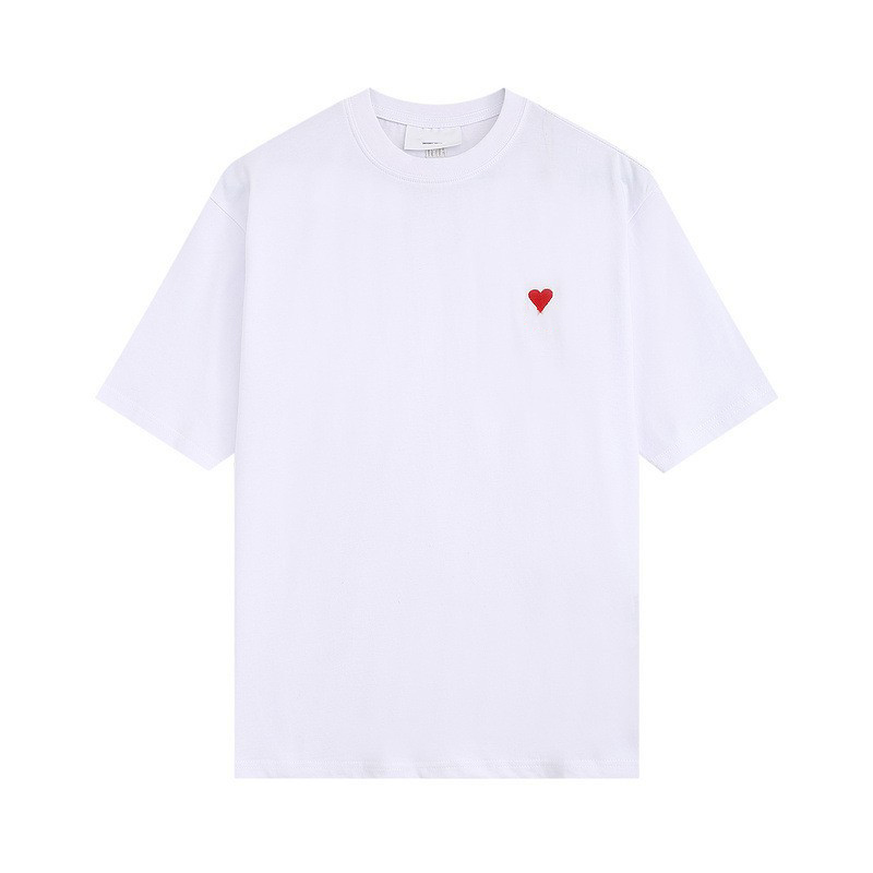 Summer T Shirts Designer Spring Summer Embroidered Heart T-shirt för män Kvinnor Runda nacke Märke Löst par T-shirt