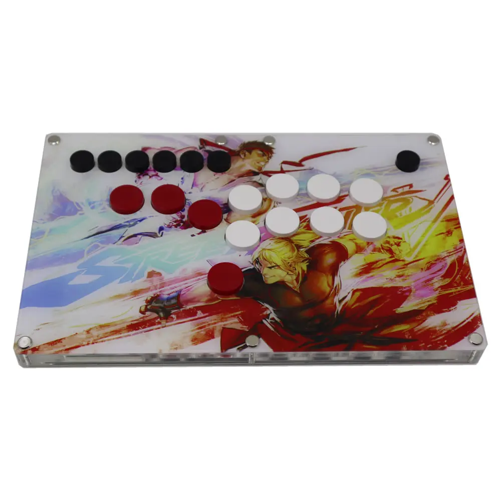 Joysticks BUltraThin Tous les boutons Hitbox Style Arcade Joystick Fight Stick Contrôleur de jeu pour PC USB HotSwap Cherry MX Artwork